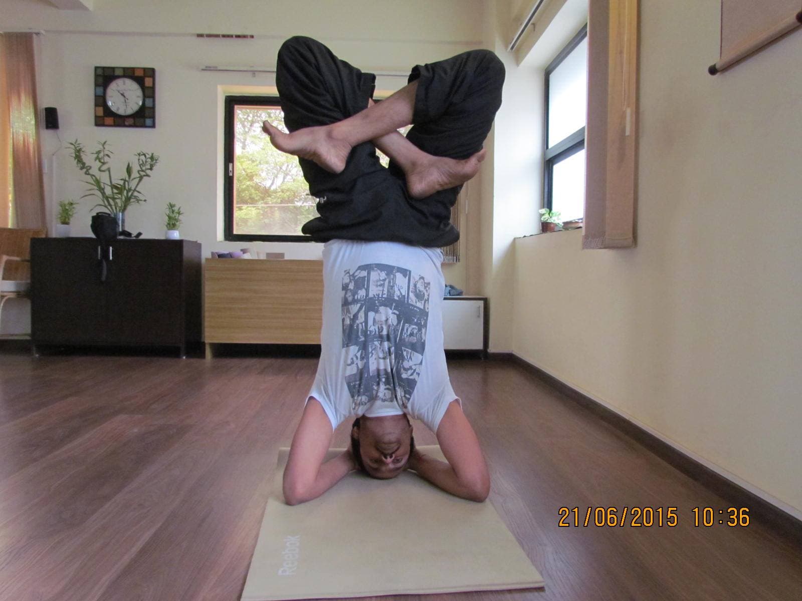Bound angle headstand pose